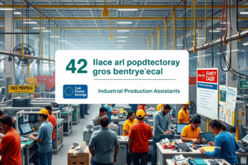 Imagem de oportunidades de emprego para auxiliar de produção industrial.